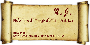 Márványkői Jetta névjegykártya
